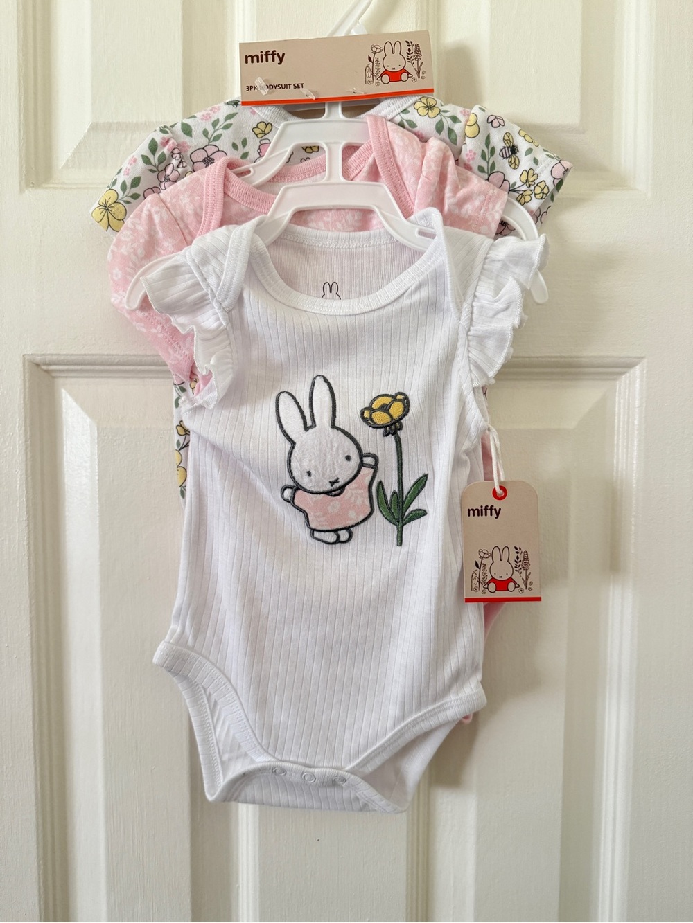 3-Pack Miffy Baby Onesies, Size 6 Months